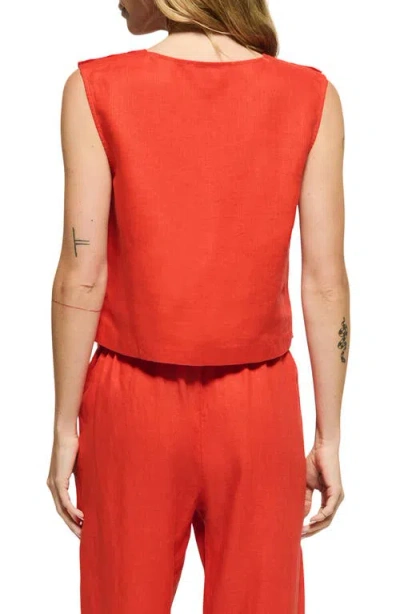 Nation Ltd Cara Sleeveless Linen Top In Red