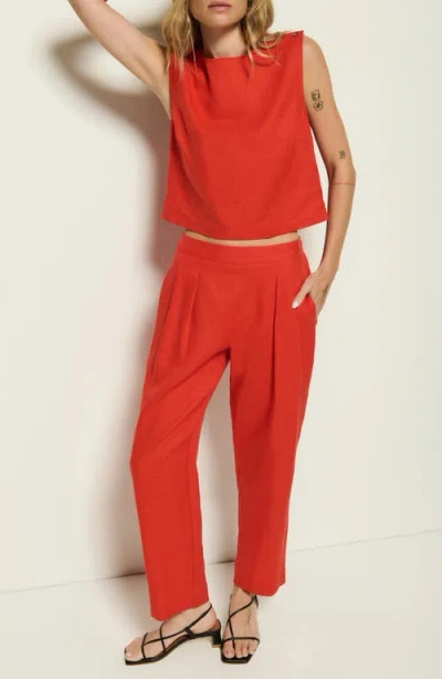Nation Ltd Cara Sleeveless Linen Top In Red