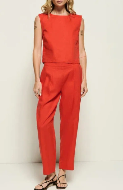 Nation Ltd Cara Sleeveless Linen Top In Red