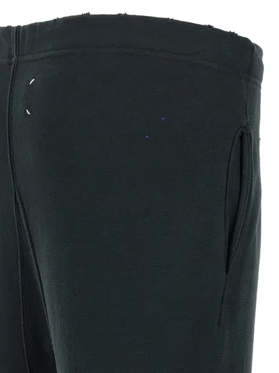 Maison Margiela Distressed Graffiti Joggers Elastic Waistband In Blue
