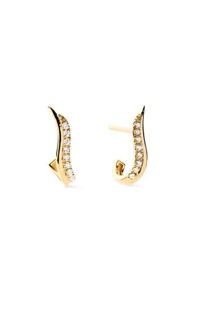 Ana Luisa Solid Gold Lab Grown Diamond Flame Studs
