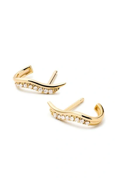 Ana Luisa Solid Gold Lab Grown Diamond Flame Studs