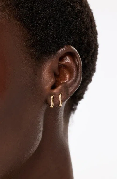 Ana Luisa Solid Gold Lab Grown Diamond Flame Studs