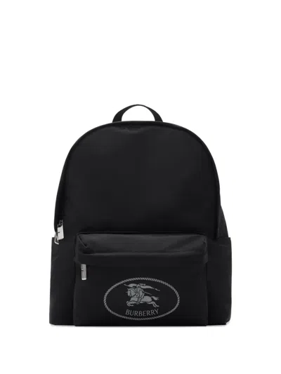 Burberry Black Backpack With Spacious Design And Padded Straps