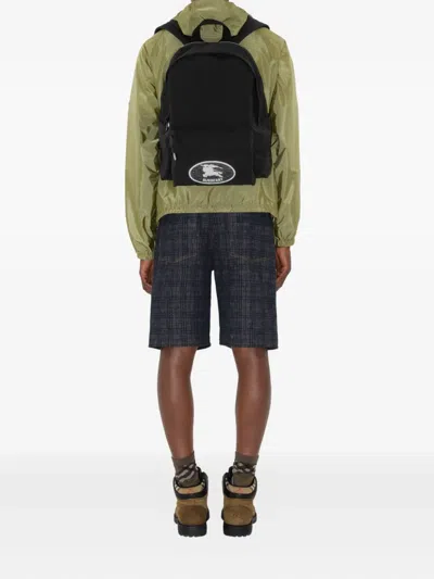 Burberry Black Backpack With Spacious Design And Padded Straps