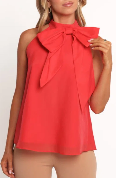 Petal And Pup Petal & Pup Venice Bow Sleeveless Top In Red
