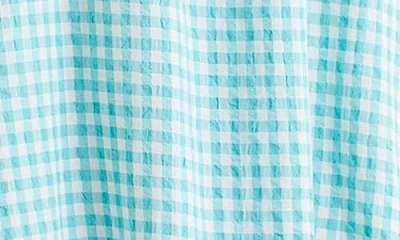 Papinelle Seersucker Strappy Nightgown In Blue