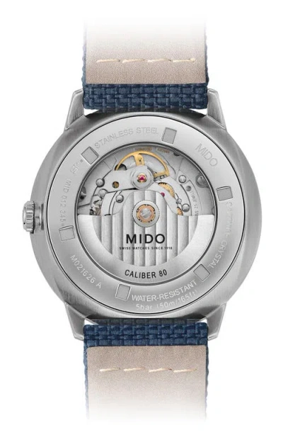 Mido Commander Automatic Fabric Strap Watch, 40mm In Blue