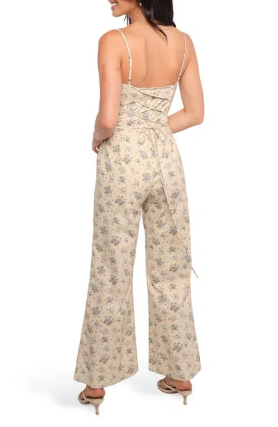 Petal And Pup Petal & Pup Lemie Corset Sleeveless Wide Leg Jumpsuit In Brown