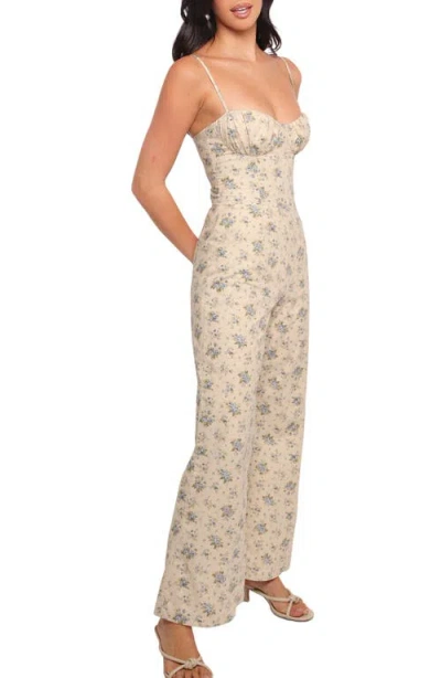 Petal And Pup Petal & Pup Lemie Corset Sleeveless Wide Leg Jumpsuit In Brown