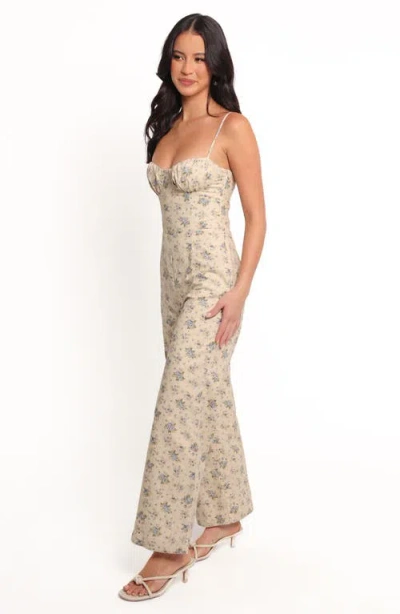 Petal And Pup Petal & Pup Lemie Corset Sleeveless Wide Leg Jumpsuit In Brown