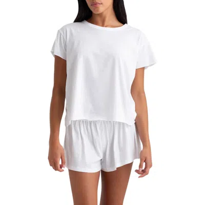 Papinelle Jada Organic Cotton Knit Long Sleeve Boxy Tee In Butter