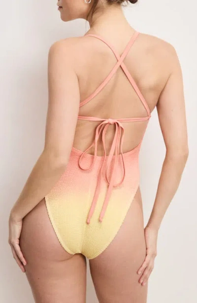 Good American Women's Always Fits Deep V-neck Underwire Swimsuit In Orange