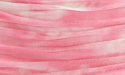 Bardot Solana Blurred Floral Drop Waist Mesh Maxi Dress In Pink Flora