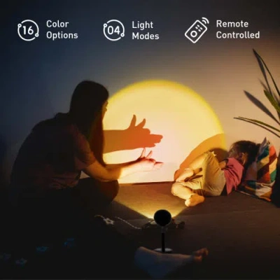 Pursonic Sunset Projector Table Lamp & Essential Oil Aroma Diffuser Bundle