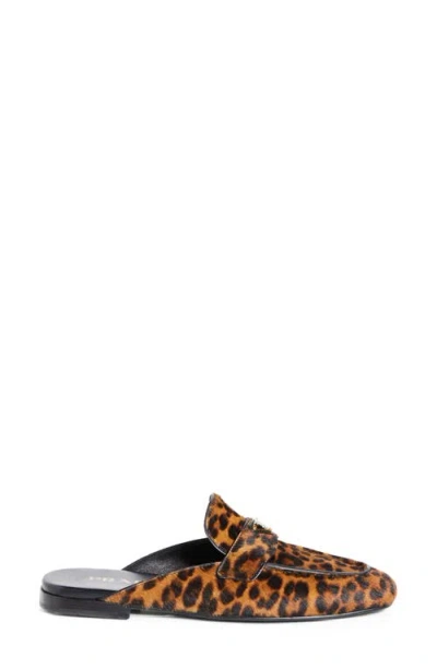 Prada Leather Leopard Logo Mules