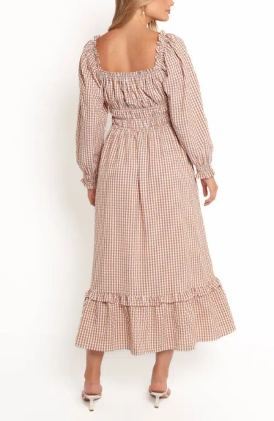 Petal And Pup Petal & Pup Torrie Shirred Long Sleeve Maxi Dress In Neutral