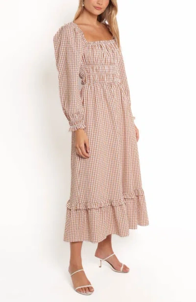Petal And Pup Petal & Pup Torrie Shirred Long Sleeve Maxi Dress In Neutral