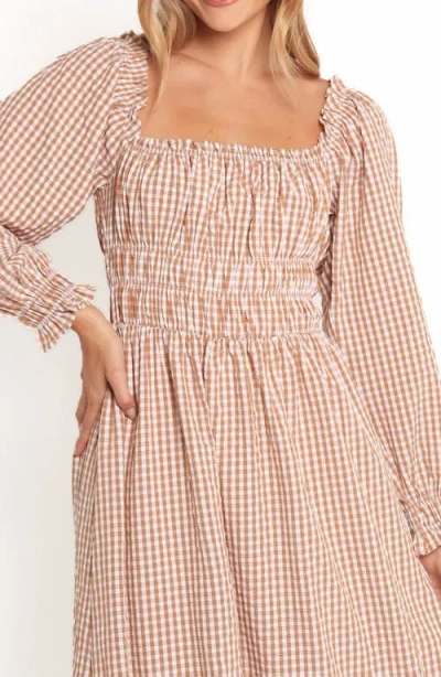 Petal And Pup Petal & Pup Torrie Shirred Long Sleeve Maxi Dress In Neutral