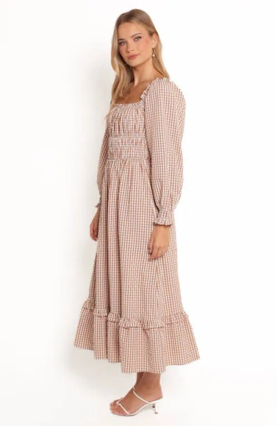 Petal And Pup Petal & Pup Torrie Shirred Long Sleeve Maxi Dress In Neutral