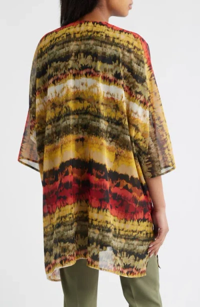 Anne Klein Plus Size Open-front Scarf-print Kimono