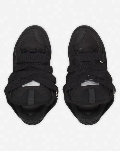 Lanvin Curb Black Leather Blend Sneakers