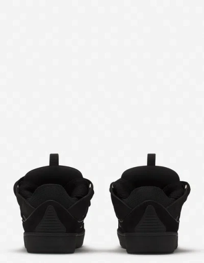 Lanvin Curb Black Leather Blend Sneakers