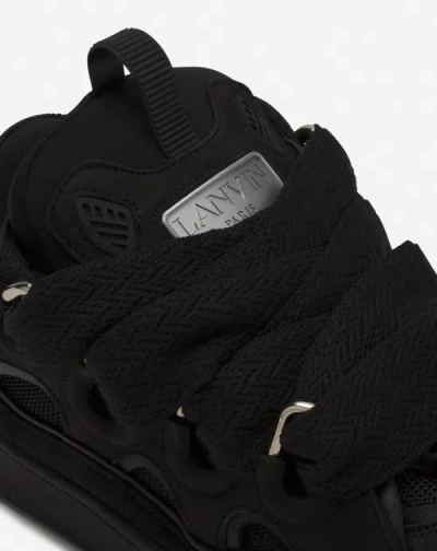 Lanvin Curb Black Leather Blend Sneakers