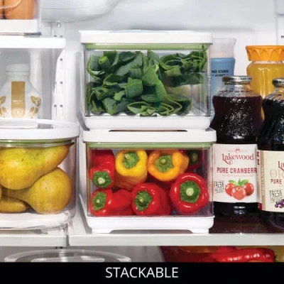 Idesign Large Fridge Produce Bin With Removable Drainage Tray And Lid