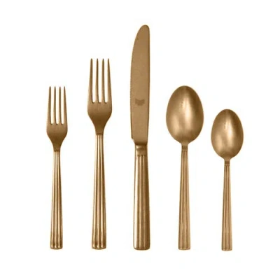 Mepra Sole Pewter Gold Flatware  Set