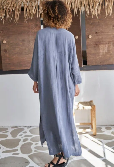 Ocean + Main Ocean+main Gauze Arc Seam Caftan In Animal Print