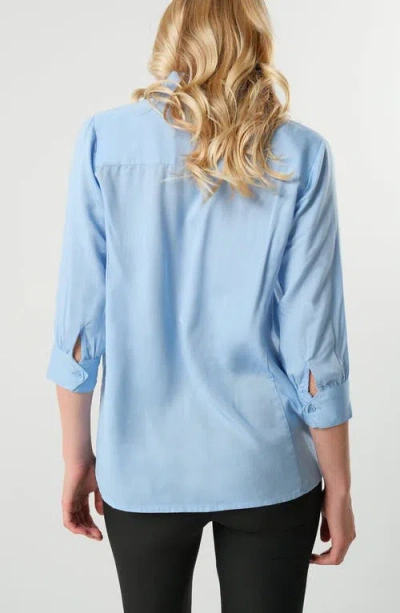 Marion No-gap 3/4 Sleeve Maternity & Nursing Button Down Shirt With Bra Concealing Design