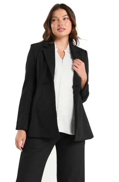 Marion Three-quarter Sleeve Twill Maternity Button-up Top In White