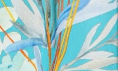 Apny Print Tassel Split Neck Chiffon Top In Multi