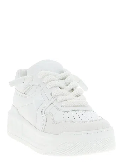 Valentino Garavani Mens White One Stud Xl Chunky-sole Leather Low-top Trainers