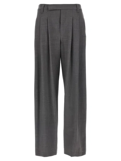 Brunello Cucinelli Sartorial Baggy Pants Gray In Black