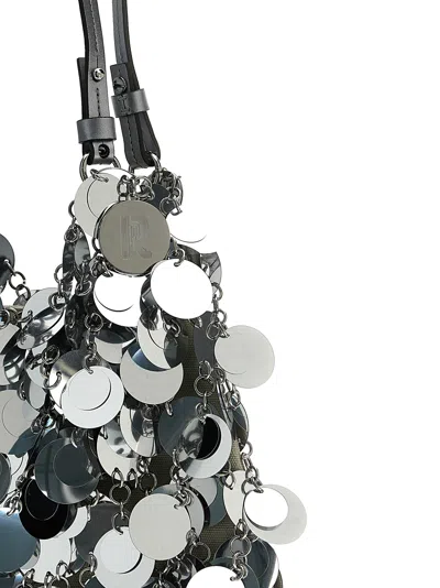 Rabanne 'silver Sparkle Discs Large' Shoulder Bag In Silver