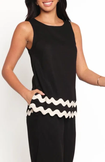 Petal And Pup Petal & Pup Taliah Embroidered Sleeveless Top In Black