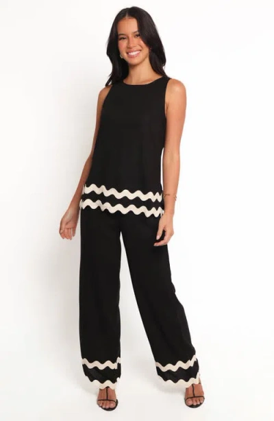 Petal And Pup Petal & Pup Taliah Embroidered Sleeveless Top In Black