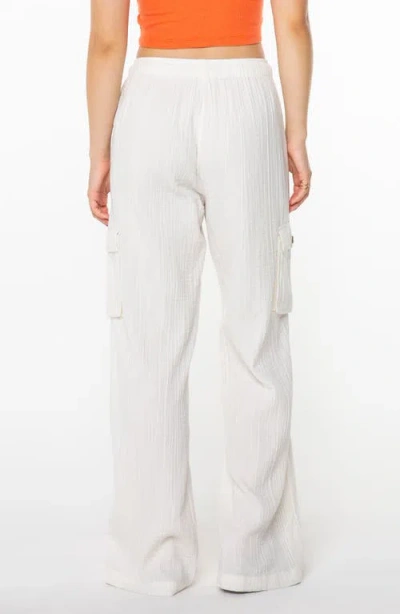 Roxy Precious Cargo Beach Cotton Gauze Pants In White