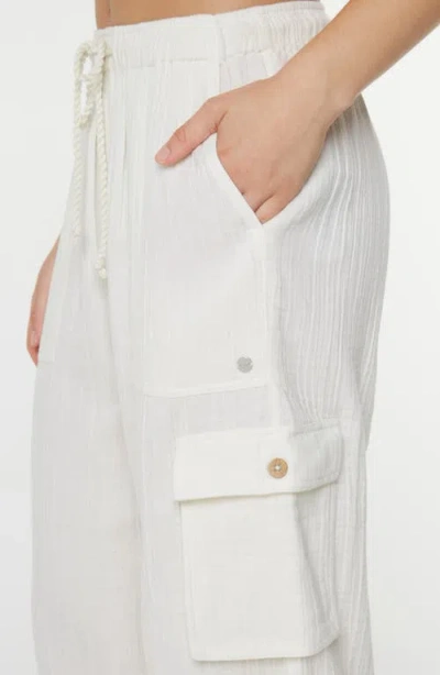 Roxy Precious Cargo Beach Cotton Gauze Pants In White