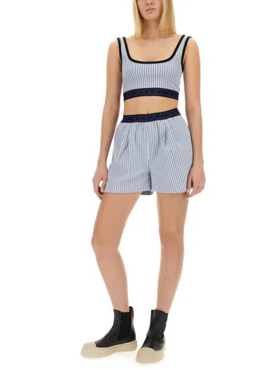 Marni Relaxed-fit Bermuda Shorts With Textured Stripe Pattern