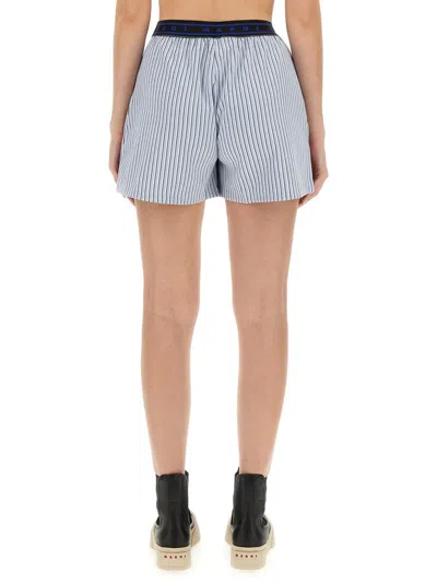 Marni Relaxed-fit Bermuda Shorts With Textured Stripe Pattern