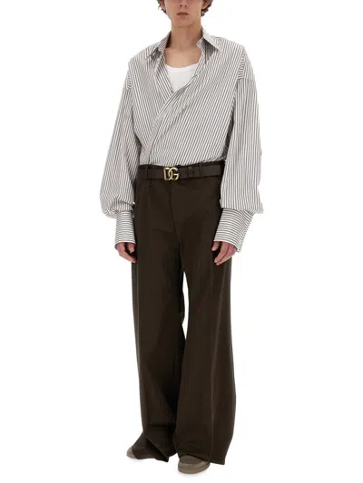 Dolce & Gabbana Camicia Oversize In Popeline A Righe