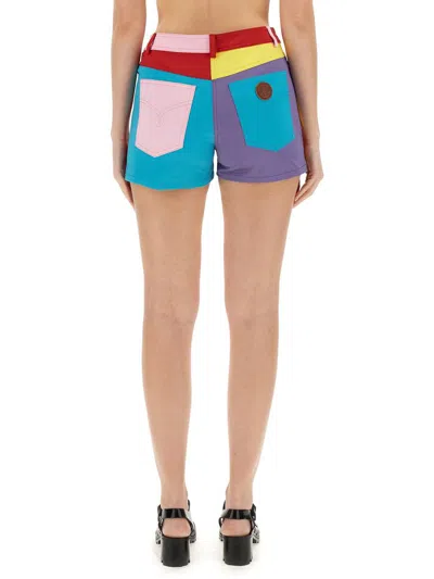 Moschino Jeans Colour-block Cotton Mini Shorts