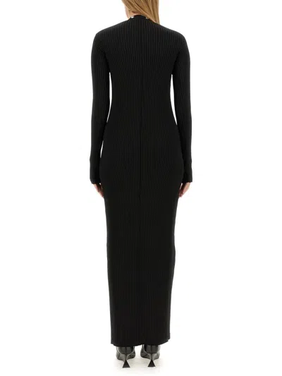 Attico Black Viscose Long Cardigan