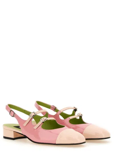 Carel Paris 'abricot' Pink Slingback Mary Janes With Contrasting Toe