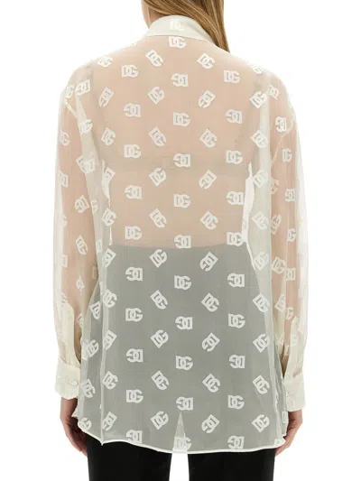 Dolce & Gabbana Burnout Sheer Silk Shirt