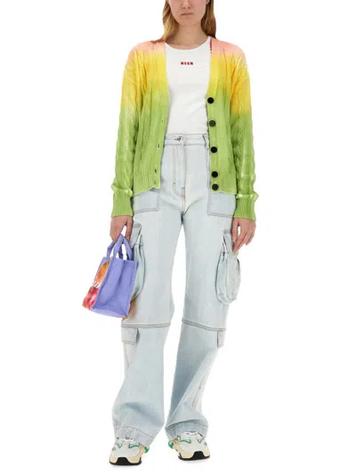 Msgm Gradient Design Cardigan