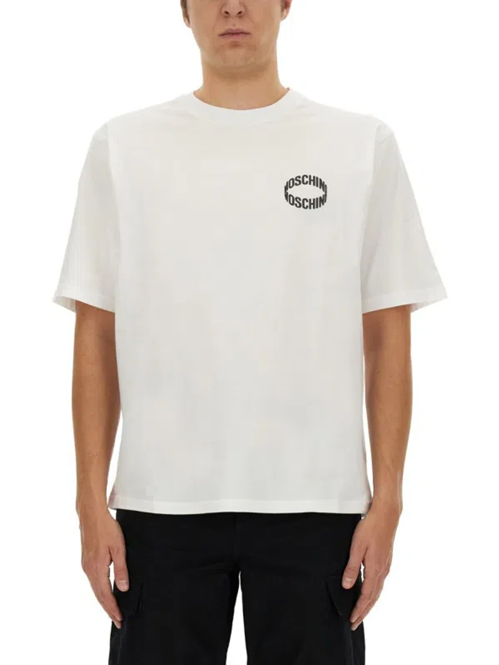 Moschino Logo Crew Neck T-shirt In Black | ModeSens